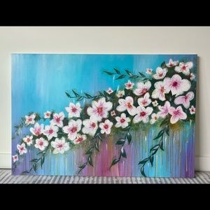 Flowers acrylic painting/home decor